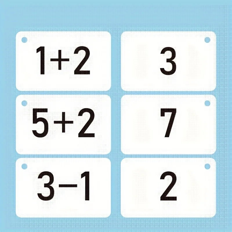 Math Learning Cards with Numbers, Symbols & Practice
