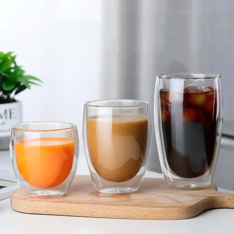 Heat Resistant Double Wall Glass Cups
