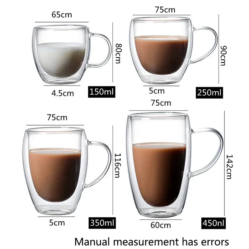 Heat Resistant Double Wall Glass Cups