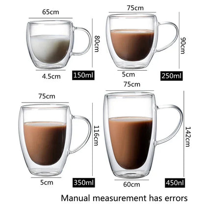 Heat Resistant Double Wall Glass Cups