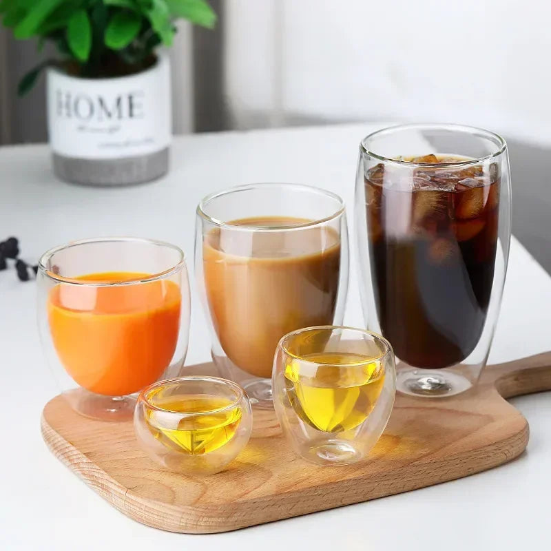 Heat Resistant Double Wall Glass Cups