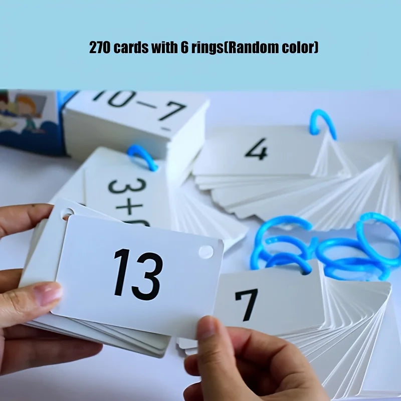 Math Learning Cards with Numbers, Symbols & Practice