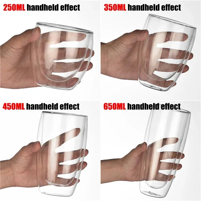 Heat Resistant Double Wall Glass Cups