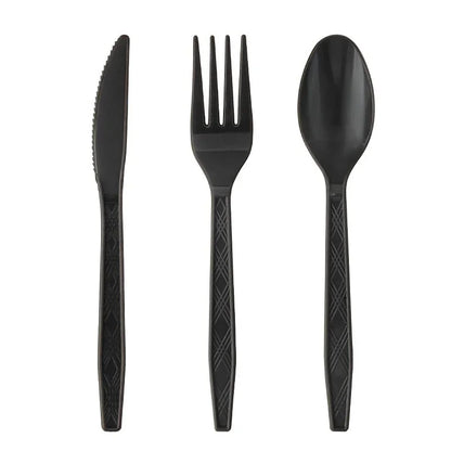 Solid Black Party Tableware Set