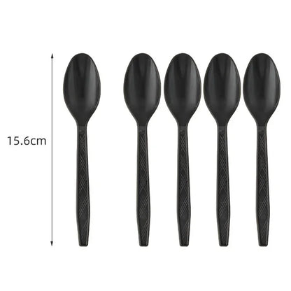 Solid Black Party Tableware Set