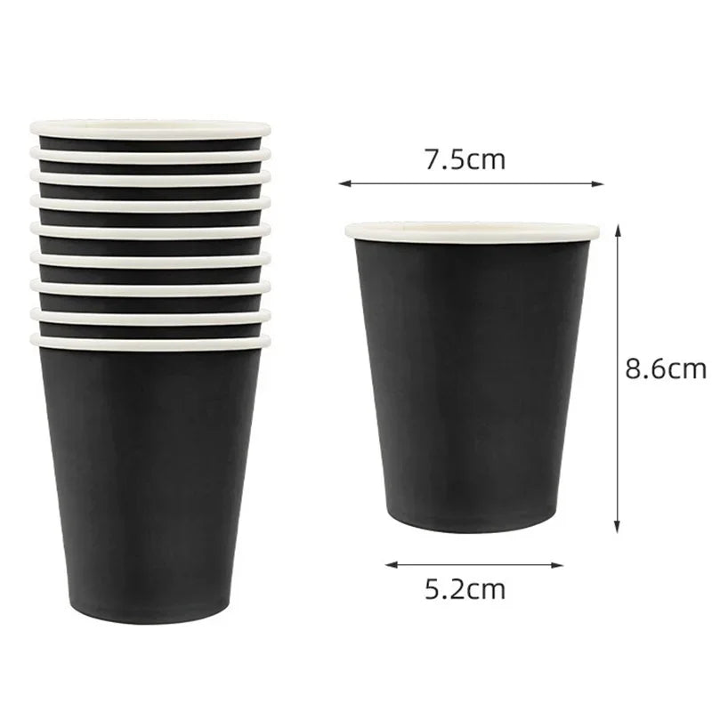 Solid Black Party Tableware Set