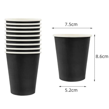 Solid Black Party Tableware Set