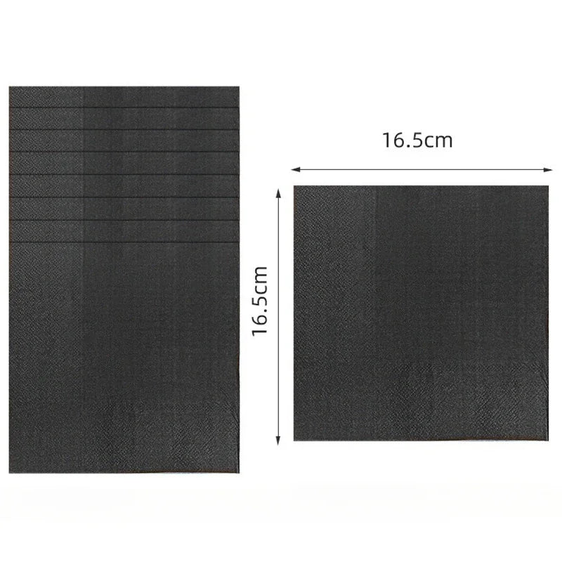 Solid Black Party Tableware Set